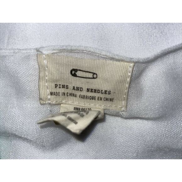 Urban Outfitters Pins and Needles Unique Scarf White/Blue with Tassels - Picture 4 of 7